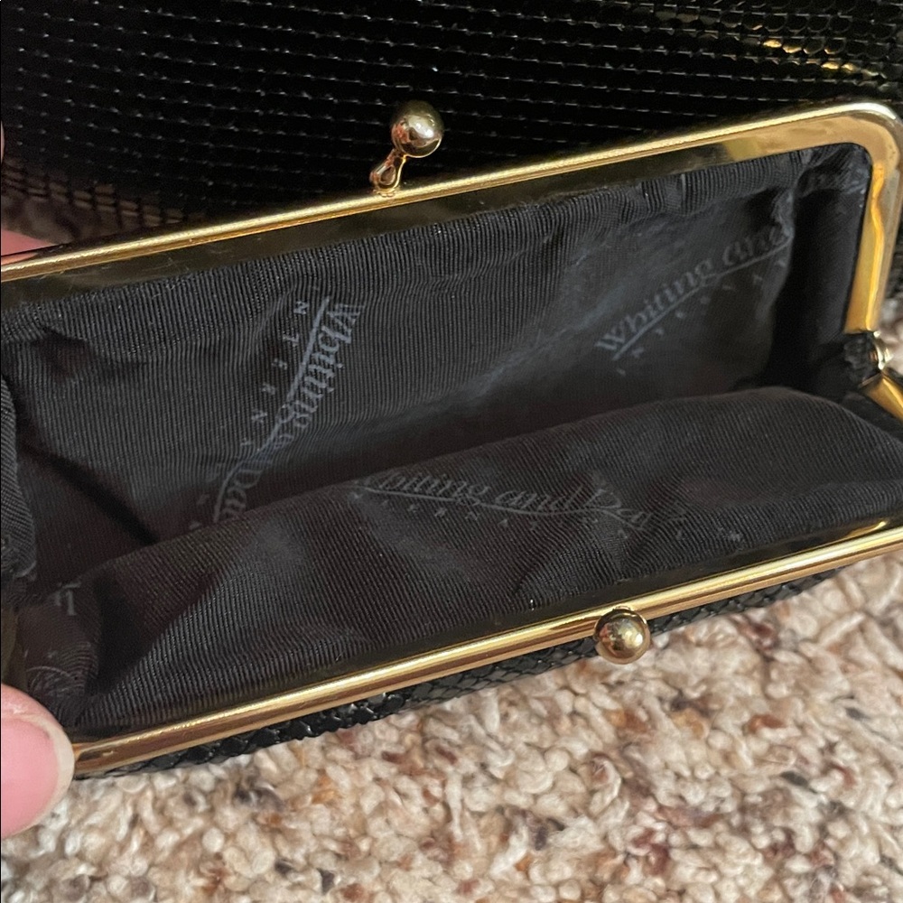 Elegant Black Evening Clutch whiting and Davis with matching coin purse - Picture 6 of 7